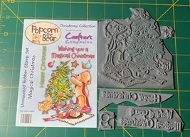 Popcorn The Bear Magical Christmas Rubber Stamp Set Crafters Companion - $8.87