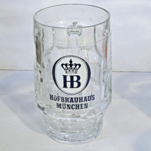 HB Hofbrauhaus Munchen Glass Beer Mug .5 Liter Germany 6 1/8&quot; Tall Rastal - £8.41 GBP