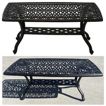 Outdoor patio coffee table set of 2 heavy pool side furniture anti-corro... - $721.71