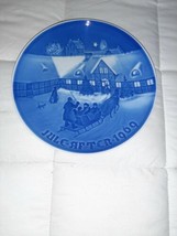 Bing &amp; Grondahl Denmark Jule After 1969 Blue Arrival of Christmas Guests Plate - $9.99