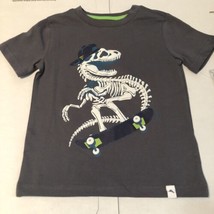 tommy bahama boys dinosaur skakeboard short sleeve t shirt size xs 4 Gra... - $13.19