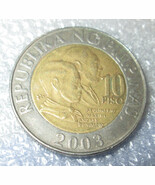 Philippines 2003 10 PISO Bimetallic Coin - $151.16 MXN