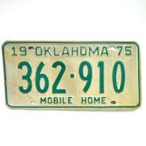 1975 United States Oklahoma Base Mobile Home License Plate 362-910 - £14.70 GBP