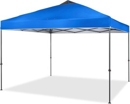 Crown Shades 10X10 One Push Pop Up Easy Up Canopy Outdoor Shade Bonus, Blue. - £109.44 GBP
