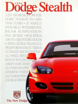 1996 Dodge STEALTH sales brochure catalog US 96 R/T Turbo - $10.00