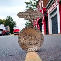 Antique NY Fireman’s Association 23D Delegate Cast Metal Pin Badge 1895 Troy NY - £101.56 GBP