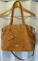 Lucky Brand Large Tan Leather Shoulder Crossbody Bag Change Purse - $44.77