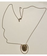 Gold Tone Necklace Signed NY 34” With Oval Pendant. - $5.43 CAD