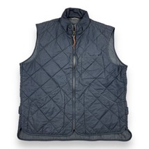 J Crew Mens Sussex Full Zip Quilted Vest Gilet Navy Blue Size XL Primaloft - $27.71