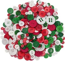 50 Resin Buttons Colorful Christmas Jewelry Making Sewing Supplies Assorted Lot  - £4.95 GBP