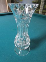 Cut Czech Bohemian Lead Crystal Vase Combination of thumbprints &amp; Flowers Beauty - £82.47 GBP