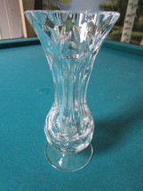 Cut Czech Bohemian Lead Crystal Vase Combination of thumbprints &amp; Flowers Beauty - £82.47 GBP