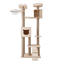 Cat Tree Tower Large Cats Wooden Cat Condo Tall Cat Climbing Frame Unique Tree - £332.14 GBP