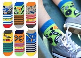 Jefferies Socks Boys Tools Stripe Pattern Colorful Cotton Ankle Crew Soc... - £13.54 GBP