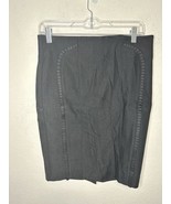 Bebe Black Design Side Slit Knee Length Skirt Size 10 - $34.03 CAD