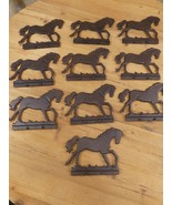 10 HORSE WEATHERVANE TOPS RESELL LOT CAST IRON FENCE STABLE FARM FLEA MA... - €60,12 EUR