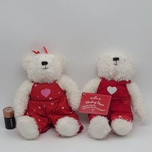 Hallmark 9" White Blushing Bears Valentines Day Stuffed Animal Plush 2004 - $25.89