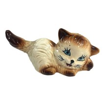 Vintage Siamese Himilayan Hand Painted Mini Blue Eyed Cat Kitty Kitten 2.85”X 5” - $18.22