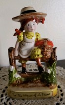 American Greetings ~ 1971 ~ &quot;To the House of a Friend&quot; ~ Ceramic Girl Fi... - $22.44