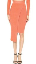 $328 Ronny Kobo Orange Coral Sol Draped Overlay Skirt Ribbed ( M ) - $190.50