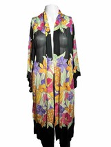 Gottex Womens SMALL Kimono Cover Up Wrap Cardigan Semi-Sheer Pineapples - AC - £19.26 GBP