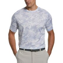 PGA Tour Mens Camo Print Performance T-Shirt Gray Dawn/Sunny Lime-Small - $17.99