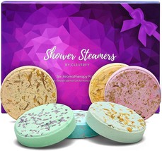 Aromatherapy Shower Steamers Purple Pk of 6 Shower Bombs with Essential Oil NEW - £14.18 GBP