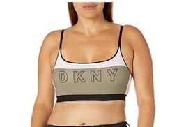 DKNY Women&#39;s Size XL Logo Scoop Wirefree Bralette, Pine Street Block Gra... - £10.26 GBP