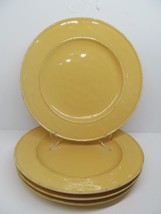 Pier 1 Mango Yellow Set Of 4 Rustic 10 3/4&quot; Dinner Plates VGC - £39.07 GBP