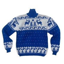 Vintage Kaufmanns Department Store Wool Turtleneck Sweater Skiing Christmas - £80.69 GBP