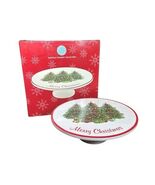 Martha Stewart Pedestal Cake Stand Holiday Garden Merry Christmas Trees ... - $824.34 MXN