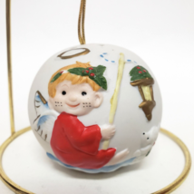 Cherub Angel Christmas Ornament hanging ceramic Potpourri Holder Pomander - £7.91 GBP
