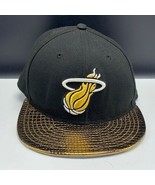 Miami Heat fitted hat cap size 7 gold rim 59fifty new era ironwood class... - £13.97 GBP