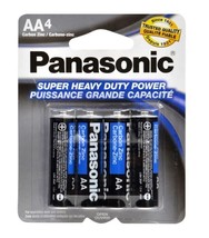 4 Count Packs of Panasonic Super Heavy Duty AA or AAA Batteries - £3.12 GBP