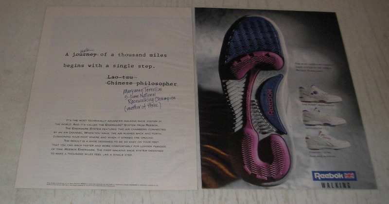 1991 Reebok Walking Shoes Ad - Pump Accelerator, Accelerator I, Comfort I Ultra - $18.49