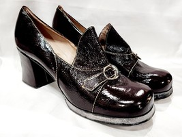 Cortty El Corte Ingles BROWN PATENT LEATHER Heel Pump 40 Vintage Buckle ... - $752.67 MXN