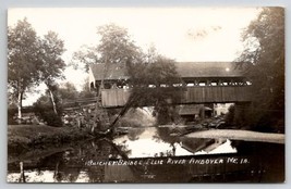 Andover ME Brickett Bridge Ellis River RPPC Maine Postcard W22 - $19.95