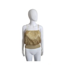 Vintage 80s Patti Cappalli California Gold Lurex Top Size Small - $727.66 MXN