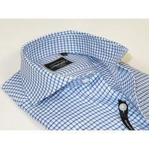 Men's Shirt Charles TYRWHITT 100% Cotton Cut-away Collar CHT-26 Blue Checker image 2