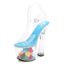 Crystal Shoes Wedge Women&#39;s Shoes Summer Waterproof Platform Non-Slip Platform S - £44.24 GBP