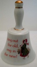 Pretty VICTORIAN Style 80s Porcelain Heirloom Bell FINE Celebrating the New Year - £13.36 GBP
