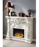 Adara Antique White Finish Fireplace Mantel &amp; Surround - $51,540.46 MXN
