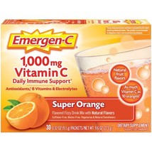 (2) Emergen-C 1000 mg Vitamin C, 30 Packets Each, Super Orange Flavor, B... - $426.68 MXN