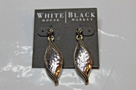 White House Black Market Stud Earrings Silver Tone Hammered Twist Filigree - $17.79