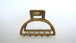 Faux bamboo wood medium/small rounded metal hair claw clip  barrette - £7.95 GBP