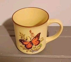Vintage Viking Handcrafted In Korea Orange Monarch  Butterfly Coffee Mug - $12.99