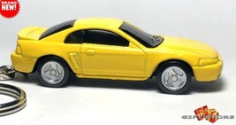 Rare Nice Key Chain Ring 1999 Yellow Ford Mustang GT/5.0 Custom Limited Edition - $38.98