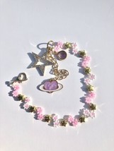 Flower Star Bracelet Galaxy Pink Gold White Cute Bracelets Trendy Y2K NEW - £15.64 GBP
