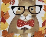 1(0ne) Cotton Printed Kitchen Towel(16&quot;x26&quot;) FALL SQUIRREL IN LEAVES WRE... - $8.90