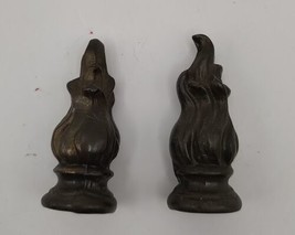 Antique Bronze Flame Finial Lamp Tops Ornate Torch Decorative Arts  - £15.35 GBP